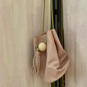 Blush Leather Mini Bucket